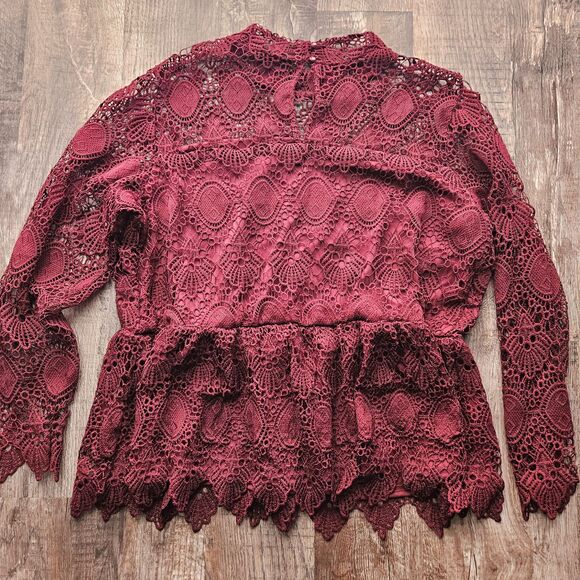 Lane Bryant Mock Neck Lace Peplum - Picture 4 of 6